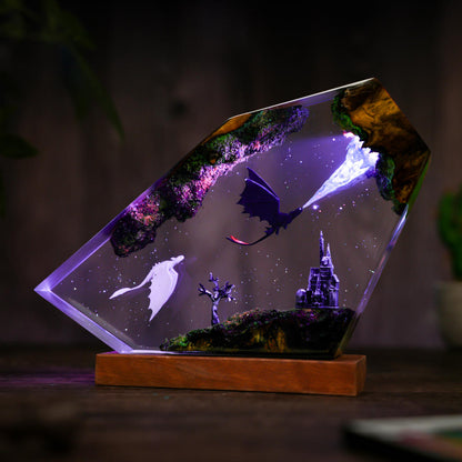 Flying Toothless and Light Fury Lamp
