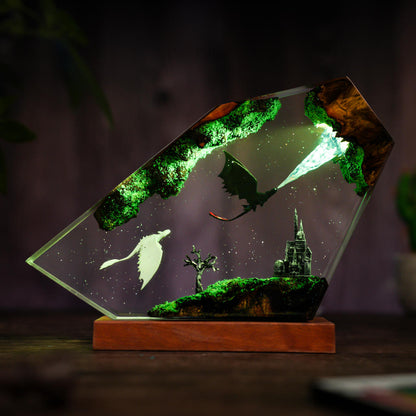 Flying Toothless and Light Fury Lamp