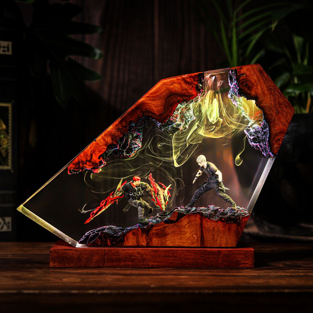 Leon S. Kennedy vs Mutated Jack Krauser Resident Evil Lamp