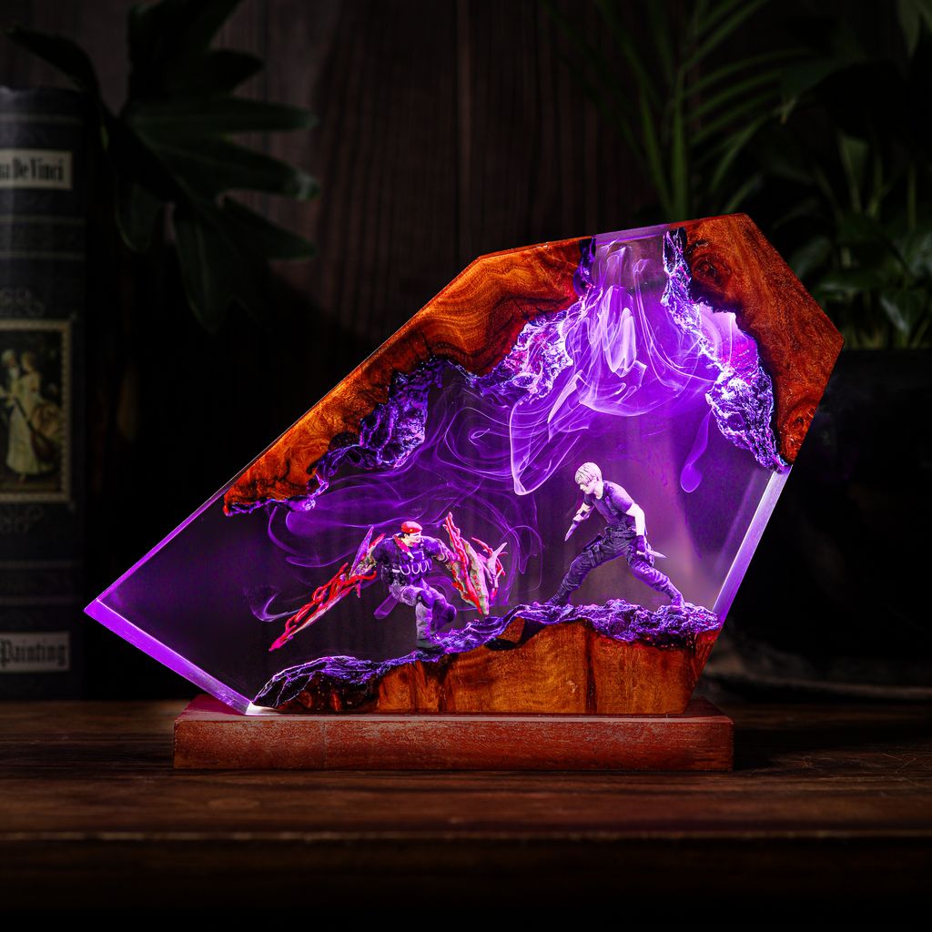 Leon S. Kennedy vs Mutated Jack Krauser Resident Evil Lamp
