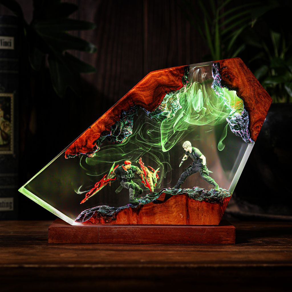 Leon S. Kennedy vs Mutated Jack Krauser Resident Evil Lamp